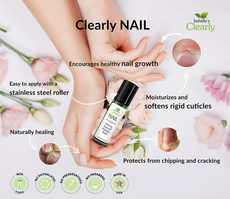 Clearly NAIL, Nail and Cuticle Oil Treatment I Nail Strengthener for Healthy Strong Nails + Cuticle Repair for Soft Healthy Cuticles I Blend of Natural + Essential Oils of Jojoba, Vitamin E, Tansy, Tea Tree. - BeesActive Australia