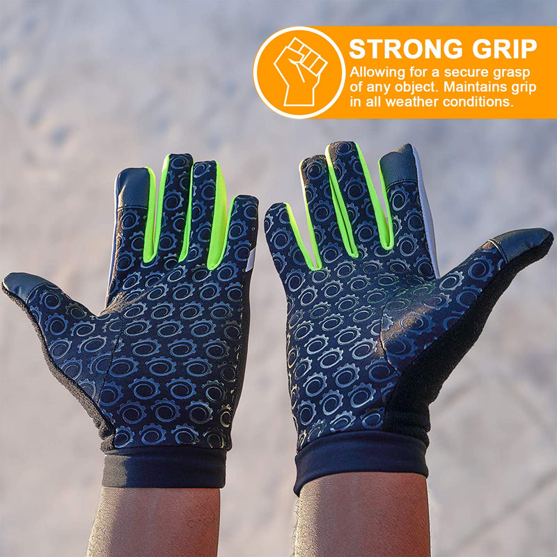 [AUSTRALIA] - GearTOP Running Gloves for Men and Women, Lightweight Outdoor Sports Touchscreen Gloves, Multi-Purpose Reflective Gloves for Cycling, Biking, Driving & for All Weather Conditions Large 