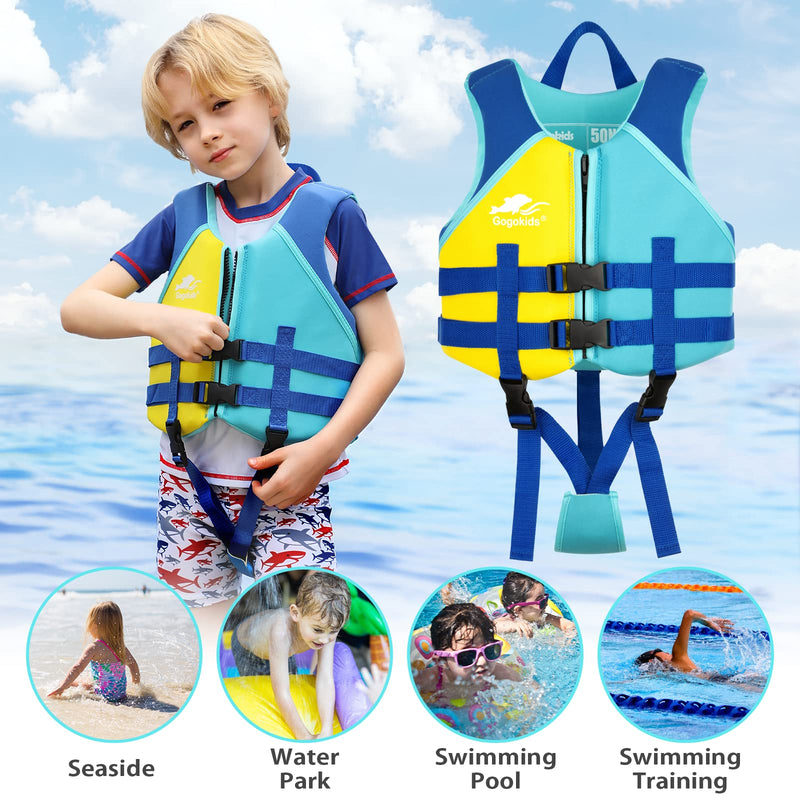 Toddler Swim Vest, Float Vest for Kids Swim Learning and Training, Kids Swimwear Suitable for Boys and Girls 33-77 lbs/1-9 yrs L(55-66lbs/5-7yrs) blue ocean - BeesActive Australia