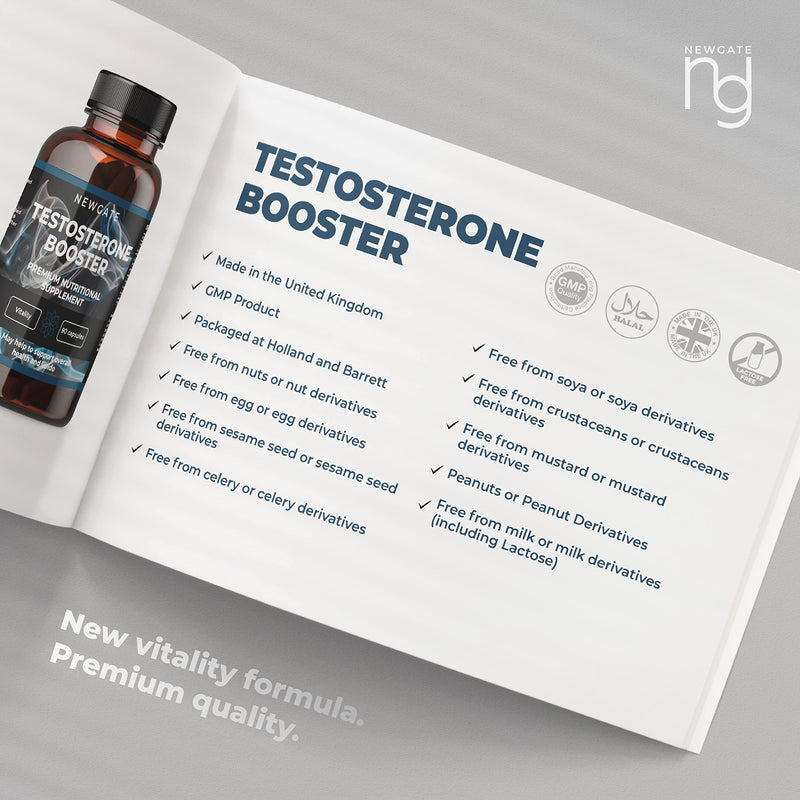 Testosterone Booster 90 Capsules for men - with Garlic Extract 1000mg - High Strength Prime Supplement - Made in The UK – Halal - BeesActive Australia