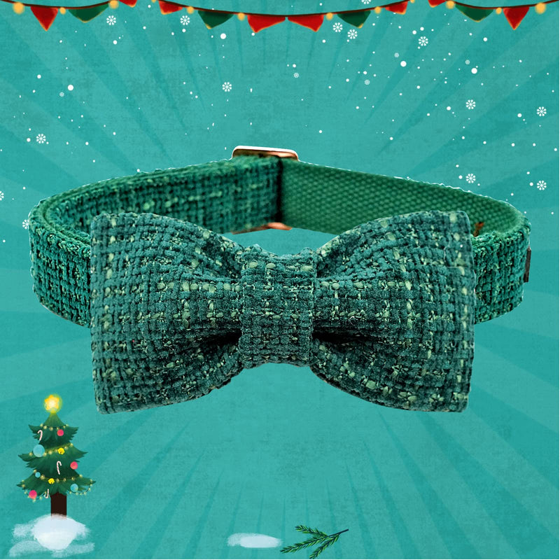 Lionheart glory Dog Bow Collar Dog Collar with Bows Adjustable Soft Dog Collars with Bowtie, Pet Collars Bow Tie for X-Small Small Medium Large Dogs Gift X-Small (Pack of 1） green - BeesActive Australia