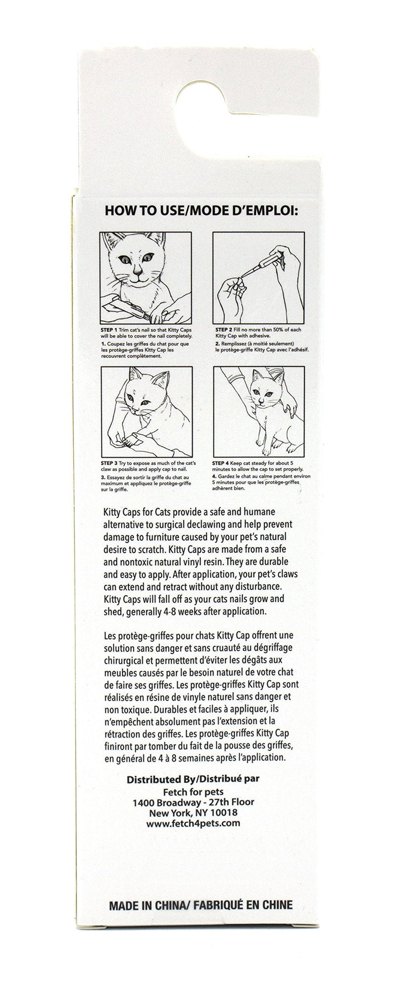 Kitty Caps Nail Caps for Cats - Cat Claw Covers in White with Orange & Clear with Blue Glitter - Safe, Stylish & Humane Alternative to Declawing - Stops Snags and Scratches - Cat Claw Caps Small (6-8 lbs) 1-Pack - BeesActive Australia