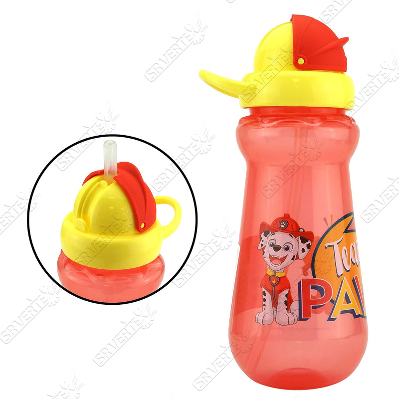 SRV Hub® 2x Paw Patrol Straw Sipper 340ml Plastic Water Bottles Blue and Red (Paw Patrol Chase and Marshall) Paw Patrol Chase and Marshall - BeesActive Australia