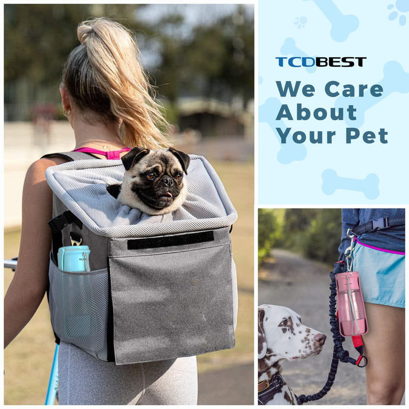 TCDBEST Dog Water Bottle, Portable 3 in 1 Dog Water Dispenser with Foldable Bowl, Snack Container for Puppy Dog Travel Walking On The Go White 11oz - BeesActive Australia