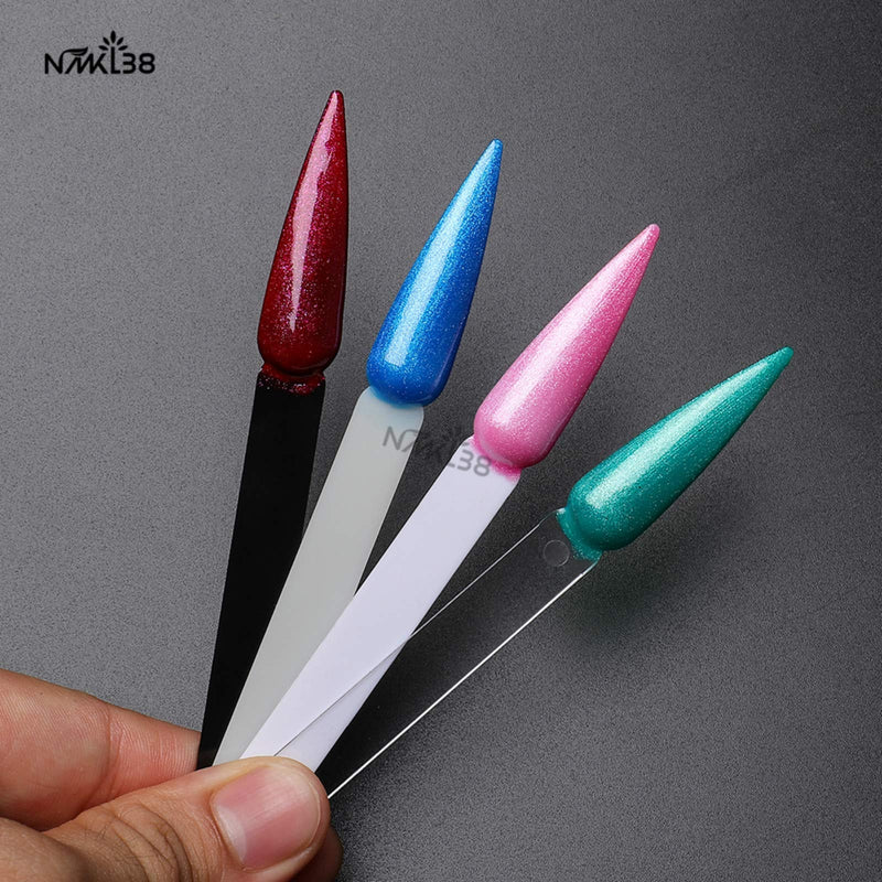 NMKL38 80pcs Stiletto Nail Sticks, Fan-shaped Nail Art False Tips Color Card, Gel Nail Polish Display Board, Detachable Practice Sticks Wheel with Ring Holder (Clear) Clear - BeesActive Australia