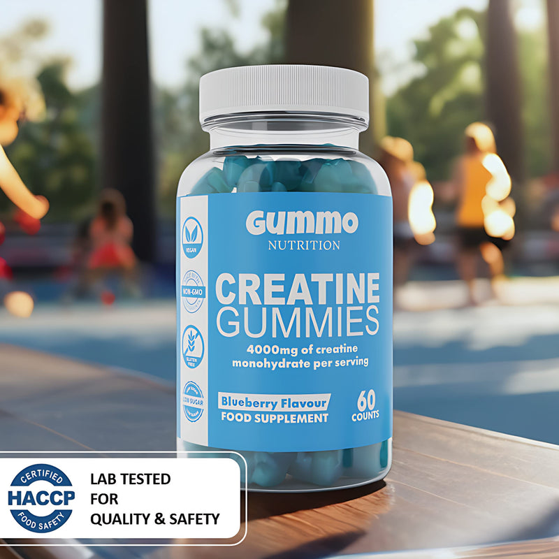 Creatine Monohydrate Gummies 4000mg for Men & Women - 60 Chewable Creatine Gummies (1 Months Supply) - Natural Blueberry Flavoured Creatine, Pre Workout Gym Supplement, Suitable for Vegans - BeesActive Australia
