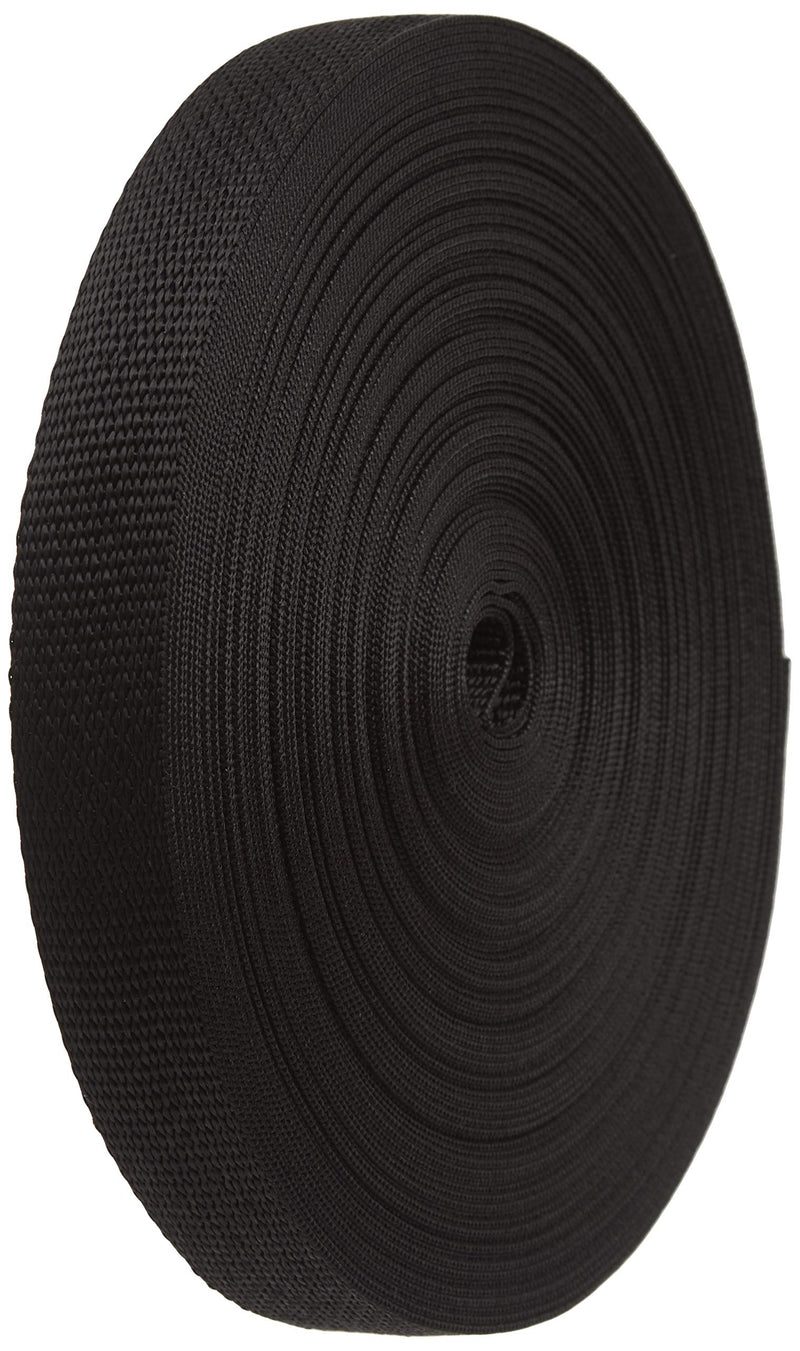 Strapworks Lightweight Polypropylene Webbing - Poly Strapping for Outdoor DIY Gear Repair, Pet Collars, Crafts – 1 Inch by 10, 25, or 50 Yards, Over 20 Colors Black 1" x 10 yard - BeesActive Australia