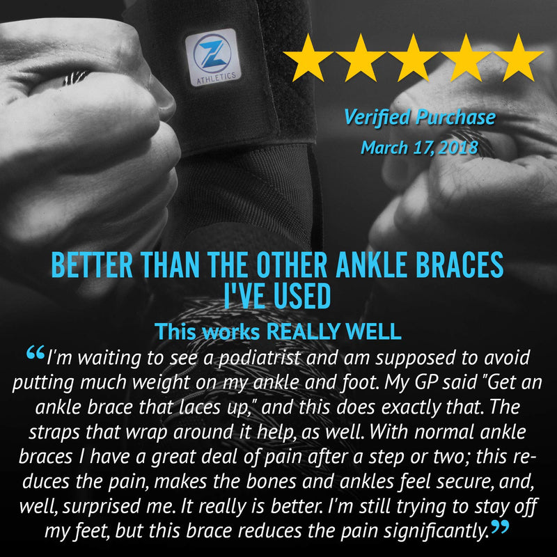 Zenith Ankle Brace, Lace Up Adjustable Support  for Running, Basketball, Injury Recovery, Sprain! Ankle Wrap for Men, Women, and Children Large (Pack of 1) - BeesActive Australia