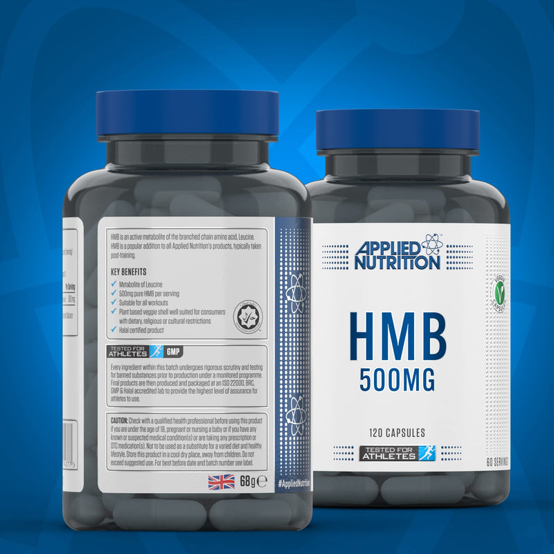 Applied Nutrition HMB Supplement - HMB 500mg Capsules, Metabolite of Leucine, for Muscle Growth & Repair (120 Capsules - 60 Servings) - BeesActive Australia