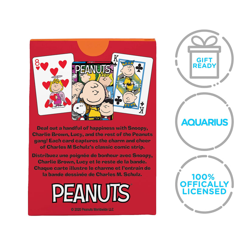 AQUARIUS Peanuts Playing Cards - Peanuts Cast Deck of Cards for Your Favorite Card Games - Officially Licensed Peanuts Merchandise & Collectibles - Poker Size with Linen Finish - BeesActive Australia