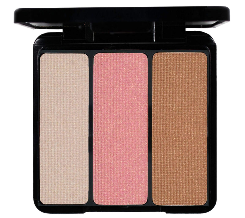 EVE PEARL Blush Trio Blush Palette Long Lasting Skincare Makeup And 204 Dual Fan Highlighter Hypoallergenic Brush Set Make up Kit- Bronzing Highlighter - BeesActive Australia