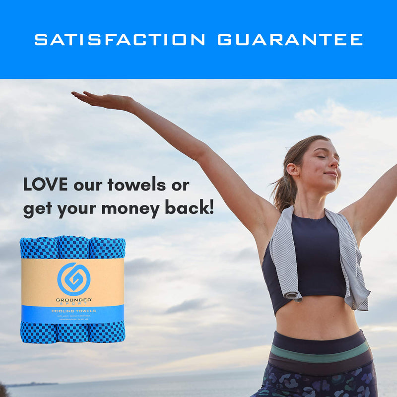 Cooling Towels 3 Pack - Lightweight Microfiber Towel for Gym, Workout, Sport & Sweat - Quick Dry Towel for Body, Neck & Face During Work, Travel, Camping, Swimming, Beach, Hot Weather for Men & Women Two Tone Blue - BeesActive Australia