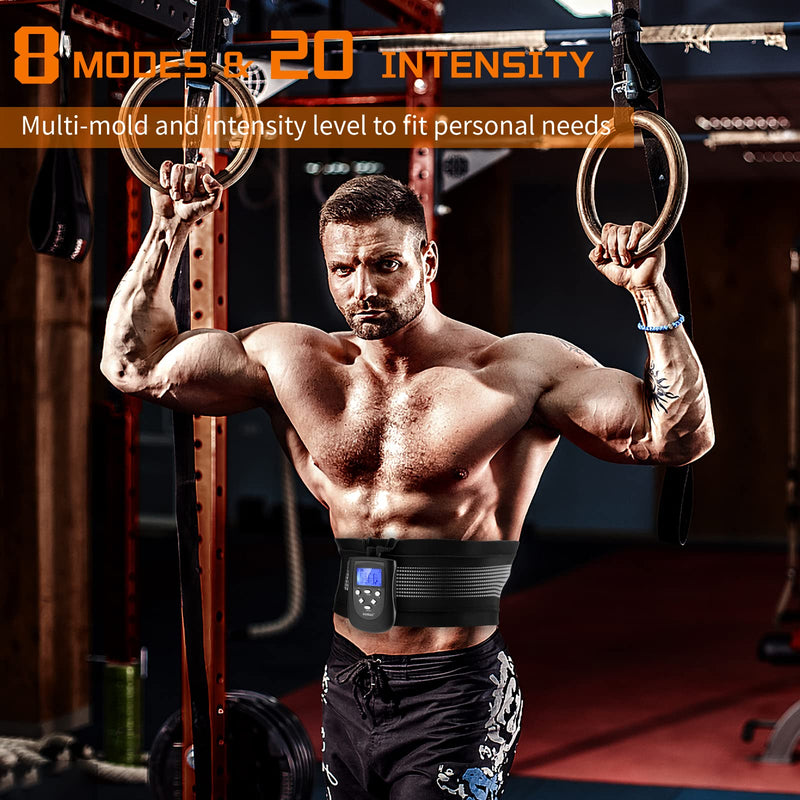 DOMAS Ab Belt Abdominal Muscle Toner- Abs Stimulator with 8 Modes Dual Channel Electronic Abs Stimulating Belt EMS Muscle Toning Belt for Men Women Training Device for Muscles Stomach Workout Massager 2022 Upgrade New Version - BeesActive Australia