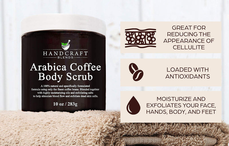 Handcraft Arabica Coffee Body Scrub and Facial Scrub - All Natural with Organic Ingredients - for Stretch Marks, Acne, Powerful Anti Cellulite Remover and Spider Veins - 20 oz 1.25 Pound (Pack of 1) - BeesActive Australia