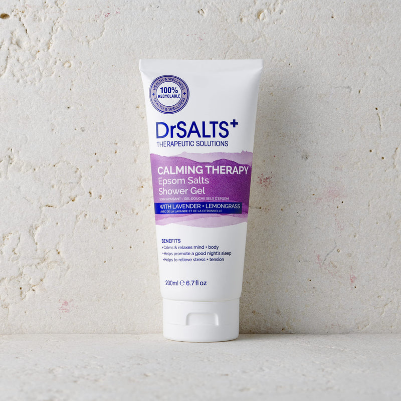 DrSALTS+ Calming Therapy Shower Gel with Epsom Salts, Lavender and Lemongrass Essential Oils, 200 ml - BeesActive Australia