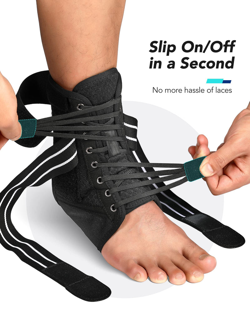 Fitomo Ankle Support for Sprained Ankle, Ligament damage, Weak Ankle, Ankle Brace for Men and Women with Removable Stabilizers for Injury Prevention and Recovery, Suitable for Wearing in Shoes M(ankle size:12"-13") - BeesActive Australia