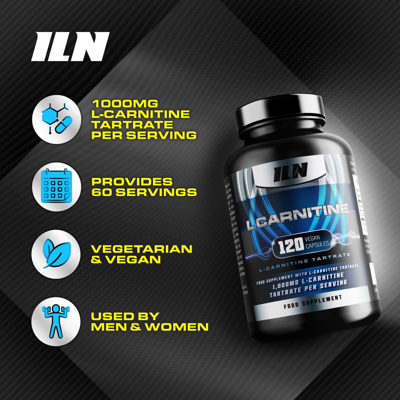 L Carnitine - 1000mg L-Carnitine Tartrate Supplement for Men and Women - Vegetarian & Vegan Carnitine Capsules - 2 Month Supply of L Carnitine 1000mg (120 Capsules) 120 Count (Pack of 1) - BeesActive Australia