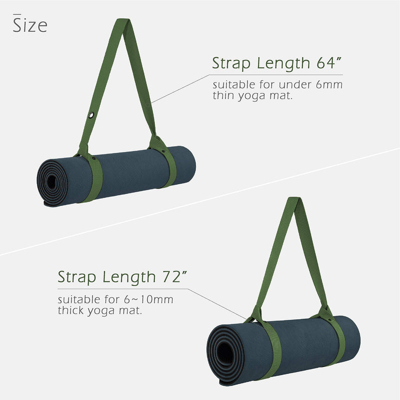 ODODOS 2-in-1 Yoga Mat Strap, Adjustable Mat Sling for Carrying, Stretching Band for Yoga, Pilates, Exercise, Fitness Army 64" - BeesActive Australia