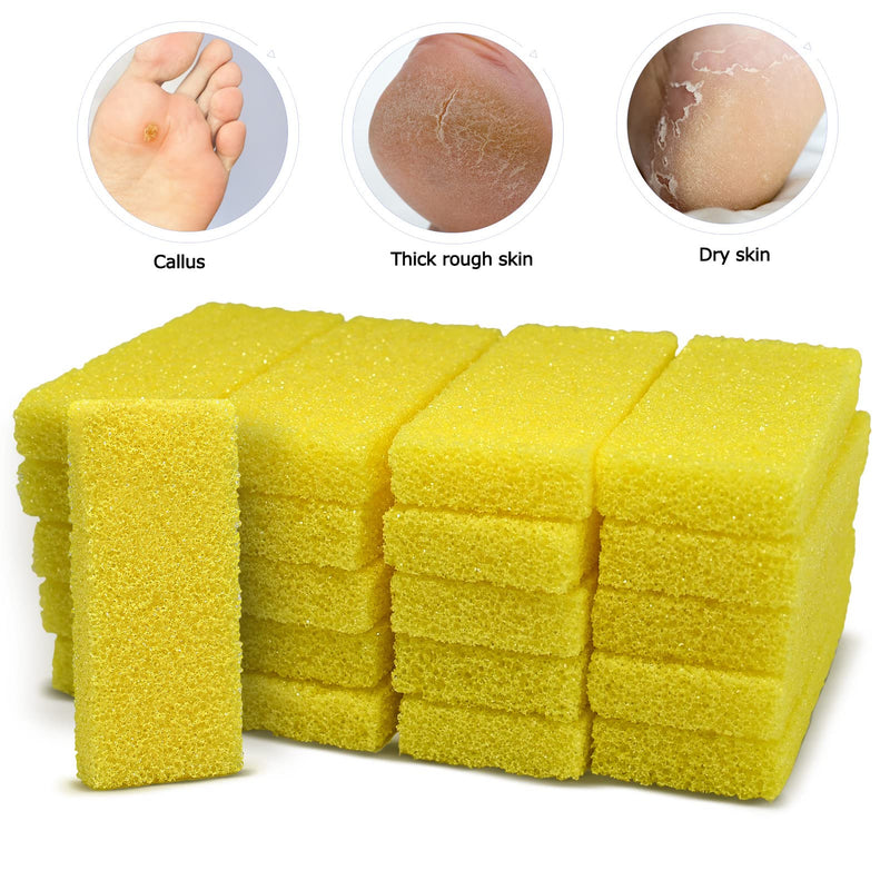 SALVMARY Disposable Pumice Stone for Feet Hard Skin Callus Remover Foot Scrubber Yellow 40 Pcs - BeesActive Australia