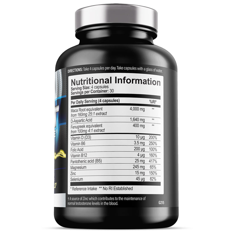 Test Xtreme - Testosterone Supplements for Men with Zinc for Normal Testosterone Levels - Natural and Safe - Zinc and Magnesium Booster (120 Vegan Capsules) 120 Count (Pack of 1) - BeesActive Australia