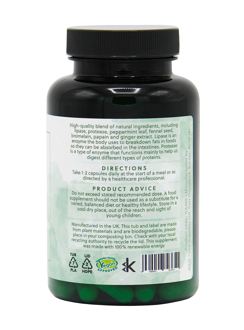 Digesta Zymes | Digestive Enzyme Supplement | Lipase, Protease, Trypsin, Ginger Root, Bromelain | 120 Vegan Capsules | G&G Vitamins - BeesActive Australia