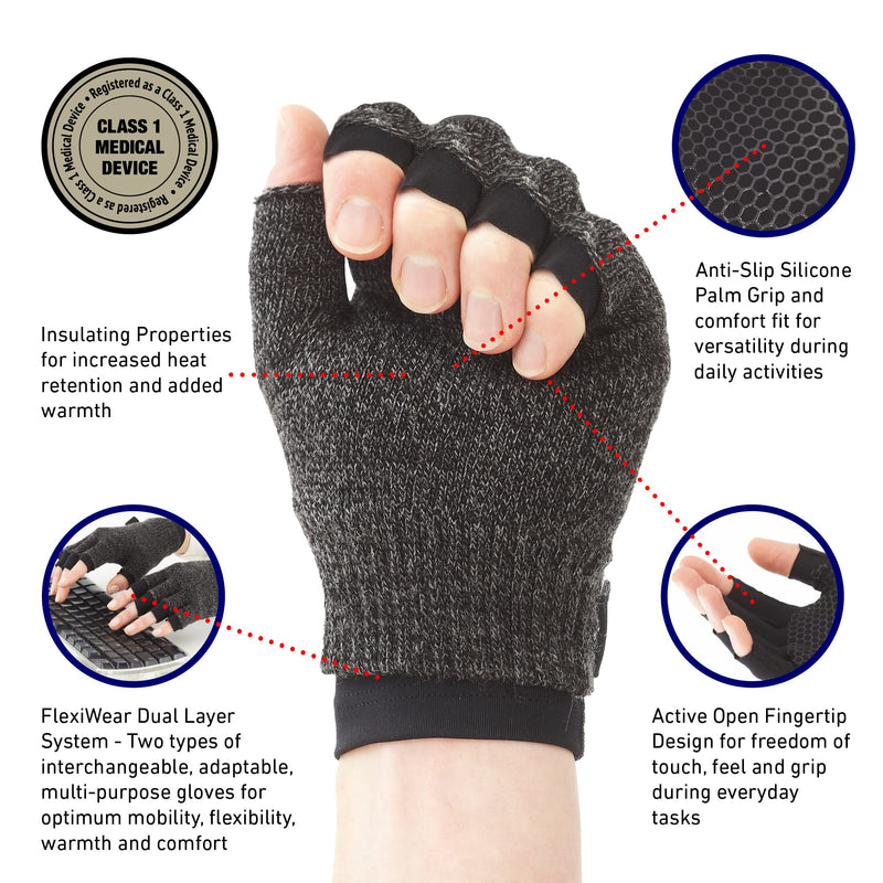 Neo-G Arthritis Gloves – Compression Gloves for Arthritis, RSI, Joint Pain - Dual Layer System for Optimum Mobility, Flexibility, Warmth and Comfort - Class 1 Medical Grade - 1 Pair – M Medium: 19 - 21 cm / 7.5 - 8.3 In - BeesActive Australia