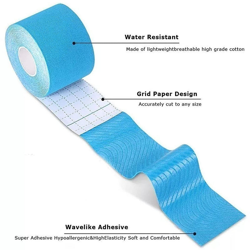 Lenacou Kinesiology Tape (4"x16.4 ft) Extra Roll Wide, Reduces Pain, Made of A High-Grade Water-Resistant Material Preferred by Athletes, Helps Prepare Muscles for Retraining (Black) Black - BeesActive Australia