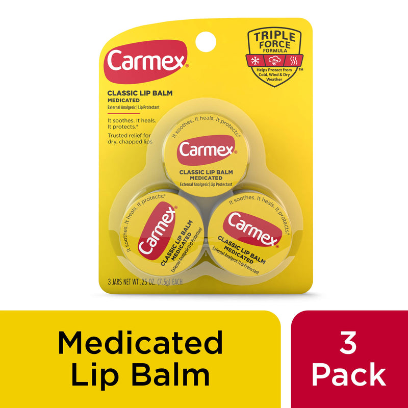 Carmex Medicated Lip Balm Jars, Lip Protectant - Pack of 3 - BeesActive Australia