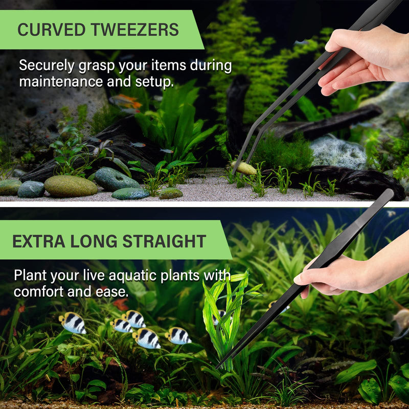 Simple Deluxe Aquarium Aquascape Tools Kit, 4 in 1 Anti-Rust Aquatic Plant Aquascaping Tool Stainless Steel Tweezers Scissors Spatula Set for Aquarium Tank Clean, Fish Tank, Bonsai, Algae Scrapers 4 in 1 Kit - BeesActive Australia