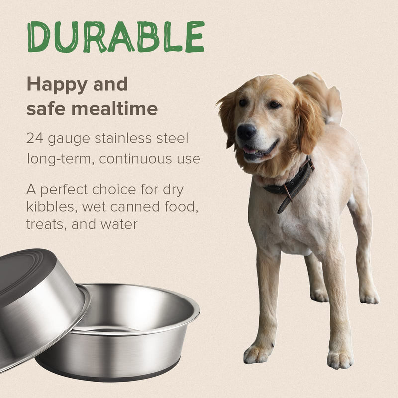 URBUDDIES 2 Pack Stainless Steel Dog Bowls, Anti-Skid Metal Dog Bowls with Rubber Base, Toy, Small, Medium & Large-Sized Dog Breeds Food Water Basic Bowls For Small Dog Breeds - BeesActive Australia