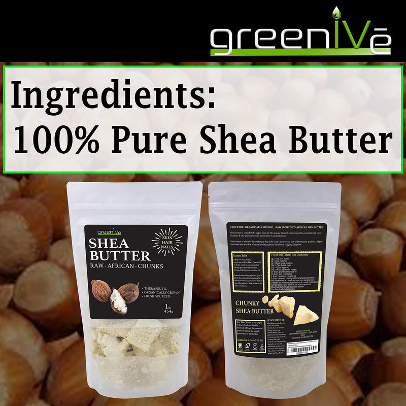 GreenIVe 100% Pure Shea Butter Raw Exclusively on Amazon (16 Ounce Jar) 16 Ounce Jar - BeesActive Australia