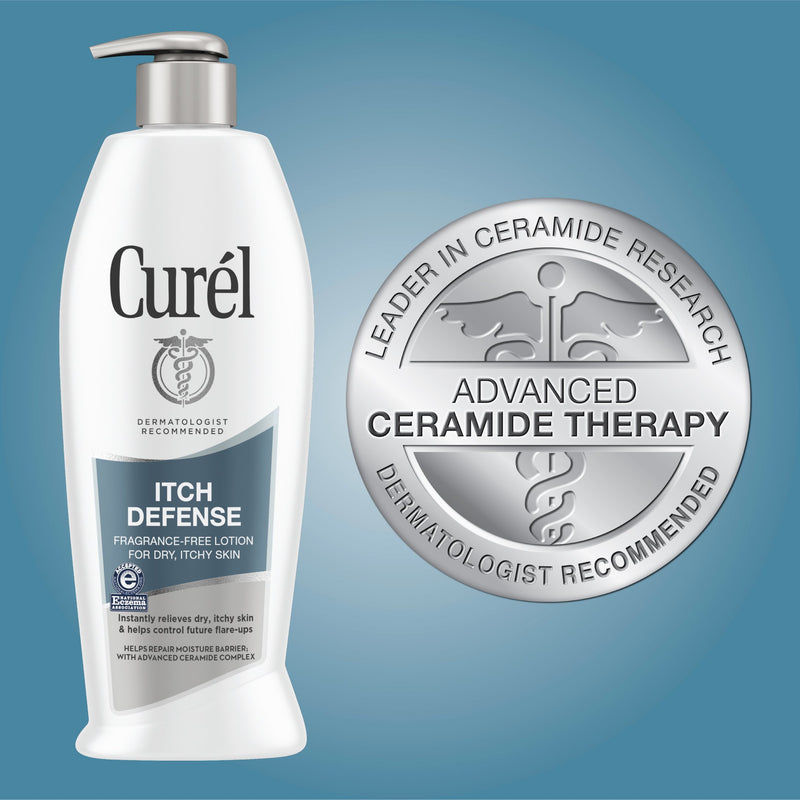 Curél Itch Defense Calming Body Lotion, Moisturizer for Dry, Body and Hand Lotion, with Advanced Ceramide Complex, 20 Ounce, Pro-Vitamin B5, Shea Butter 20 FL OZ - 591 mL Curél Itch Defense Calming Body Lotion, 20 Ounce - BeesActive Australia