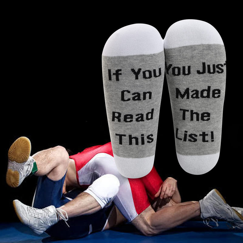 LEVLO Funny Jericho Wrestling Wrestler Lovers Gifts If You Can Read This You Just Made The List Socks 2 Pairs-mid Calf-1 - BeesActive Australia