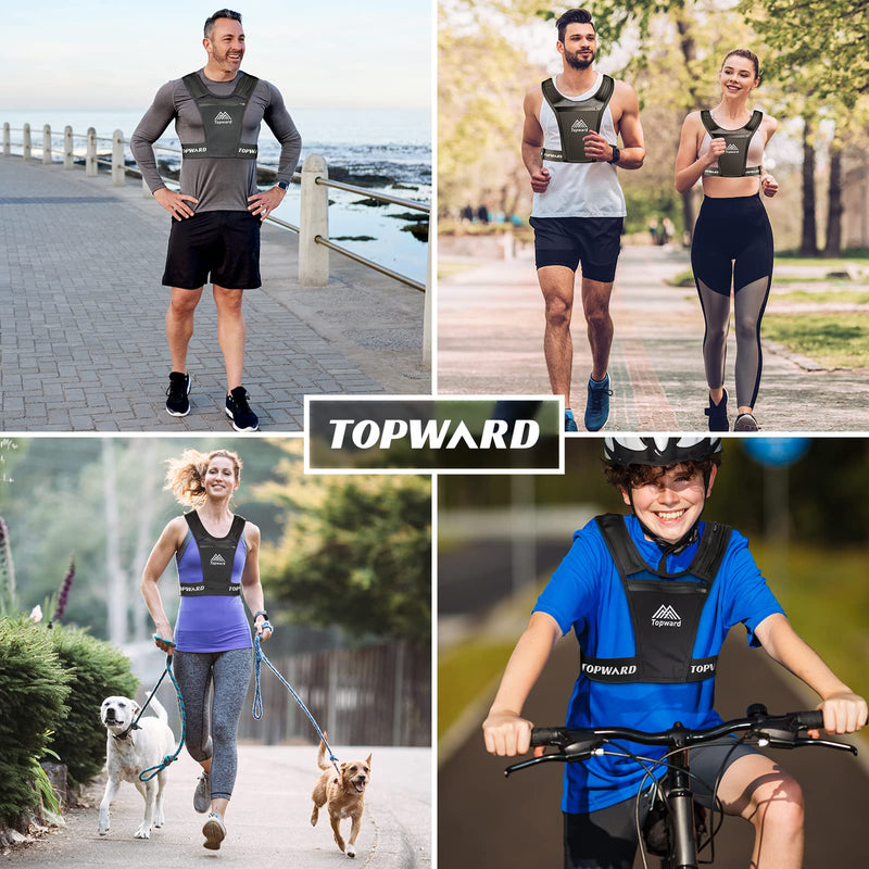 Topward Running Phone Holder Vest for Men Women Jogging Walking Exercise & Gym Workout. Water Resistant Cell Phone Holder for All Smartphones. Adjustable Strap,Key Pocket, Hydration Water Bottle Pouch - BeesActive Australia