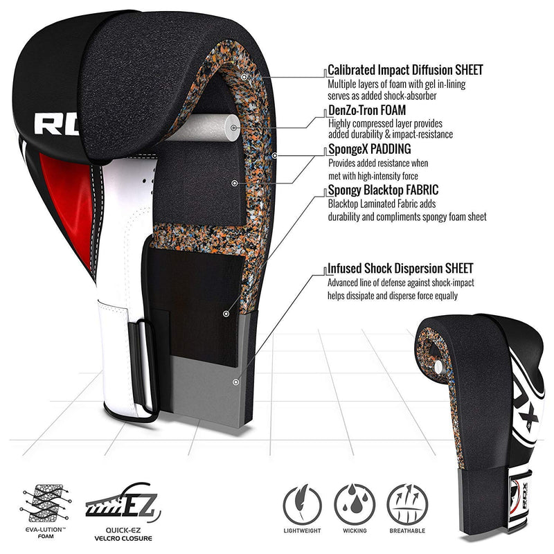 [AUSTRALIA] - RDX Kids Boxing Gloves for Training & Muay Thai, Maya Hide Leather Junior 4oz, 6oz Mitts for Sparring, Fighting & Kickboxing, Good for Youth Punch Bag, Grappling Dummy and Focus Pads Punching 