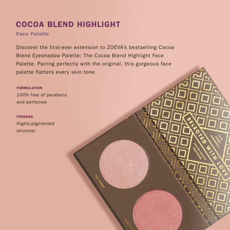 ZOEVA Cocoa Blend Highlight Face Palette - Powder Face Highlighter Makeup, Flattering for All Skin Tones, Highly-Pigmented Shimmer, Fragrance-Free, Paraben-Free - BeesActive Australia