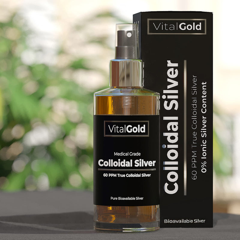True Colloidal Silver 60 PPM - Free from Ionic Silver - 100ml Glass Bottle with Atomiser Spray Cap - BeesActive Australia