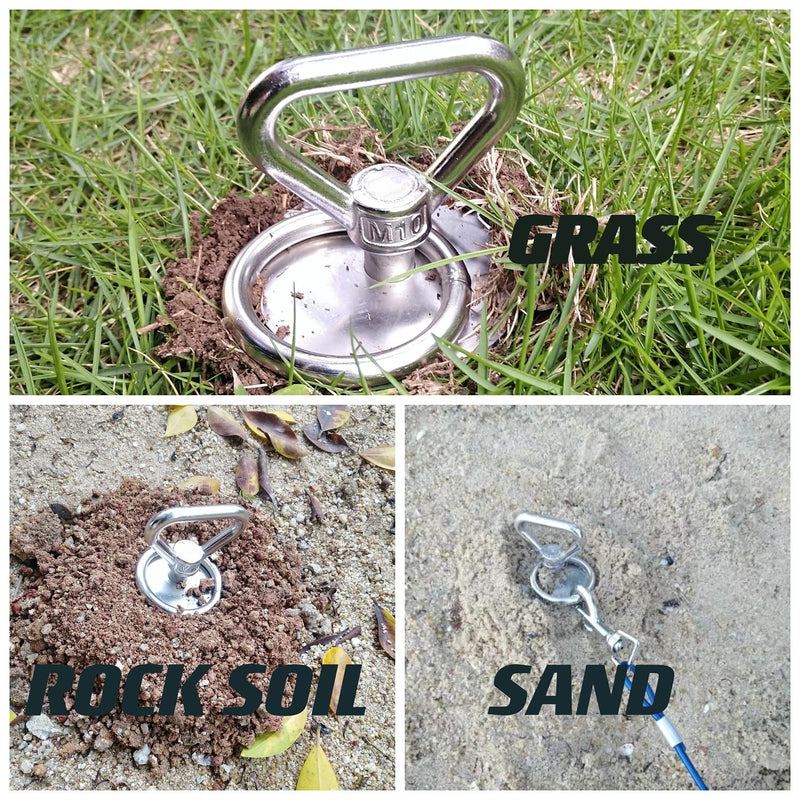 Dog Tie Out Stake-Heavy Duty Quality Dog Stakes,Dog Stake Accommodates 2 Large Dogs,Dog Run Allows Dogs Up to 200lbs to Be Free and Safe On/Camping/Beach/Yard（with Brushe/Stainless Steel Carabiner） - BeesActive Australia