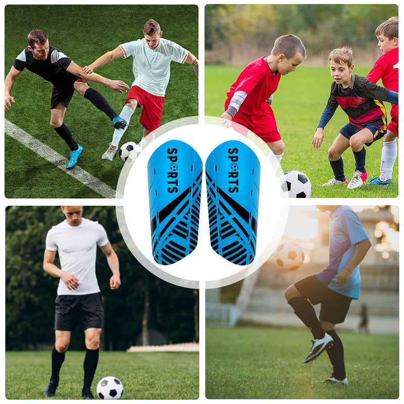 Soccer Shin Guards for Kids Youth, Shin Guard and Shin Guard Sleeves for Boys and Girls for Football Games EVA Cushion Protection Reduce Shocks and Injuries G-Blue03+Black03 Medium - BeesActive Australia