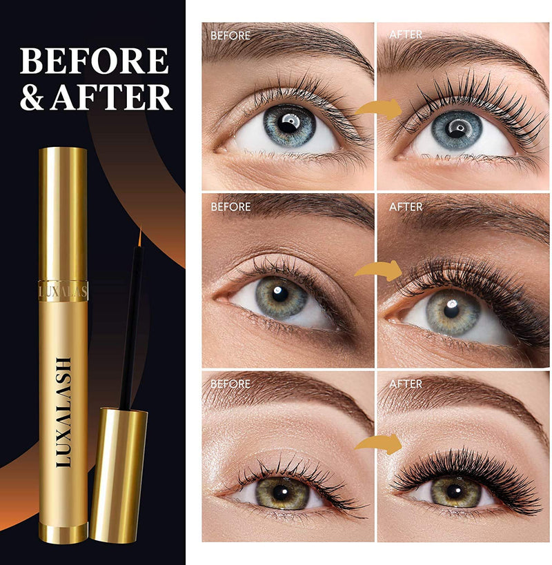 LuxaLash Eyelash Growth Serum and Eyebrow Growth Formula for Fuller, Thicker, and Longer Lashes & Brows | Water-Based Ingredients for a Natural Lash Serum - BeesActive Australia