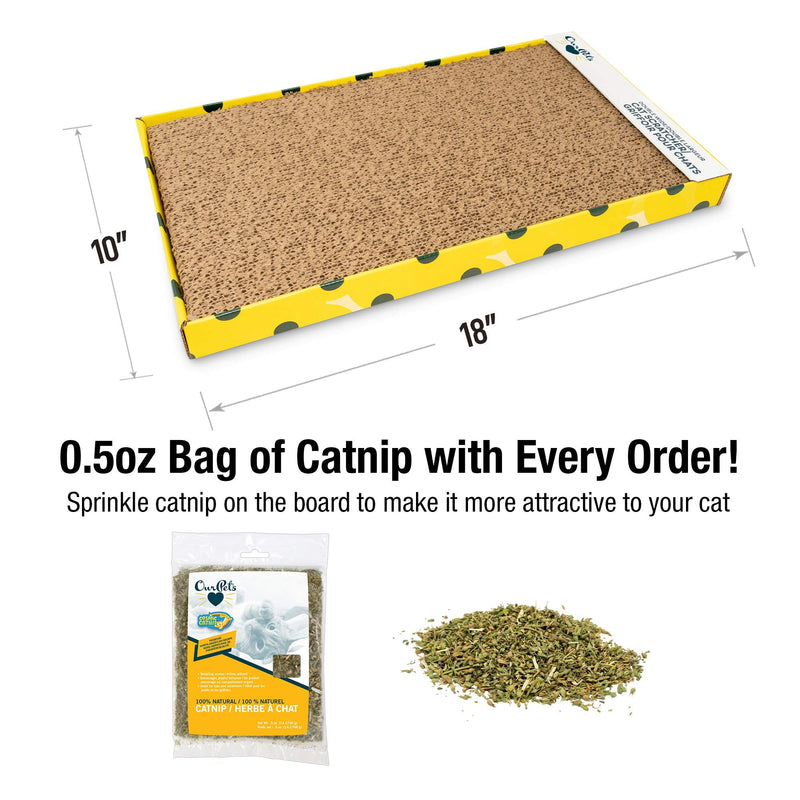 OurPets The Wave Curved Catnip Cat Scratcher (Cat Toys for Indoor Cats, Catnip Toys, Cat Gifts & Cat Toys Interactive) [Includes Cosmic Catnip- North-American Grown Catnip] Far-N-Wide Pack of 1 - BeesActive Australia