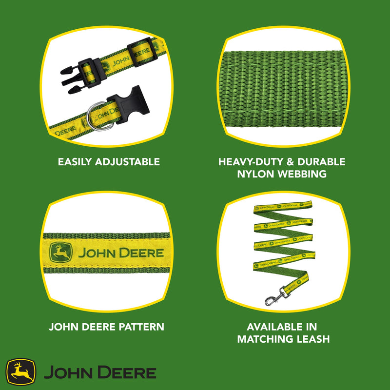 John Deere Pet Collar Large JOHN DEERE SATIN PET COLLAR - BeesActive Australia