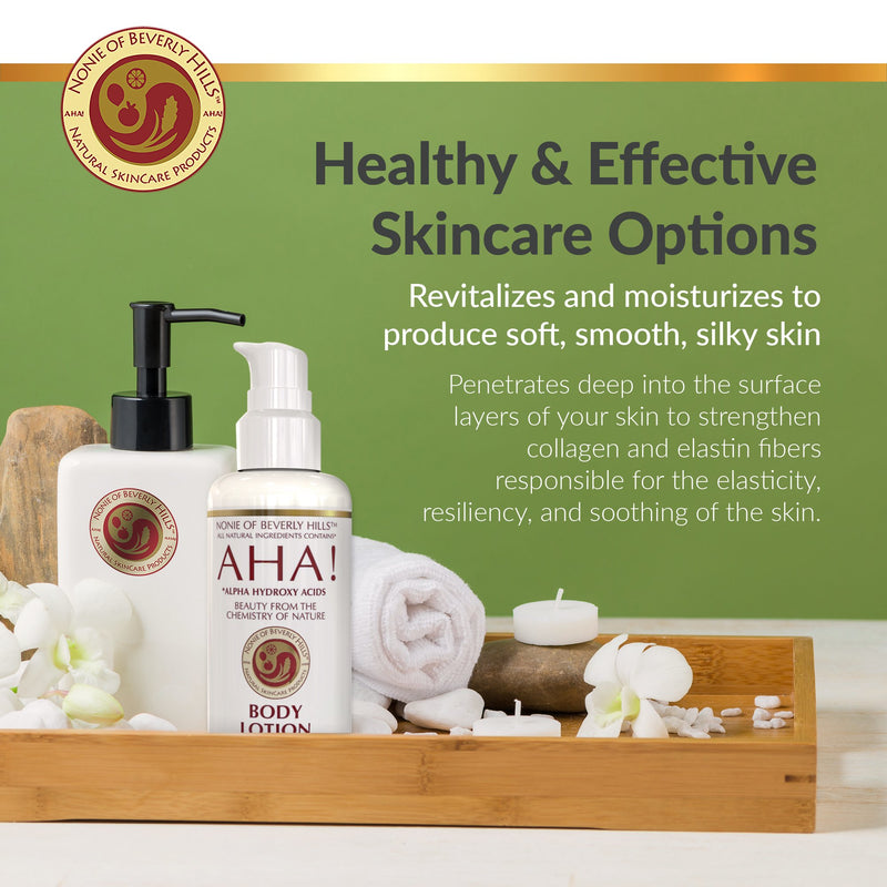 Nonie AHA All-Natural Body Lotion with Coconut Oil, Wheat Germ Oil, Citrus Mix of Lemon, Grapefruit, Orange, Bergamot & Neroli Oils; Alpha Hydroxy Acids from extracts of Bilberry, Sugar Cane, Maple Cane, Orange & Lemon Oils; Coconut Emulsifier, Orchid ... - BeesActive Australia