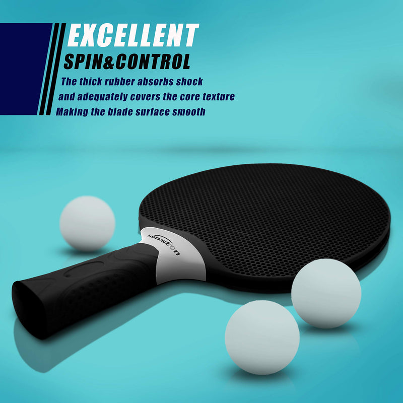 Senston Table Tennis Rackets Set, Professional Table Tennis Racket, Composite Rubber Ping Pong Paddle Set Black - BeesActive Australia