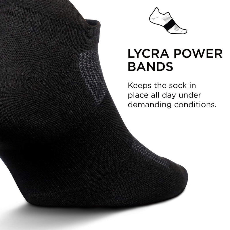 [AUSTRALIA] - Feetures High Performance Cushion No Show Tab Sock Solid X-Large Black 