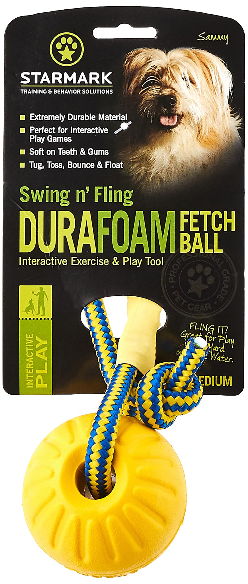 Starmark Swing 'n Fling DuraFoam Ball Dog Toy Medium 1 - BeesActive Australia