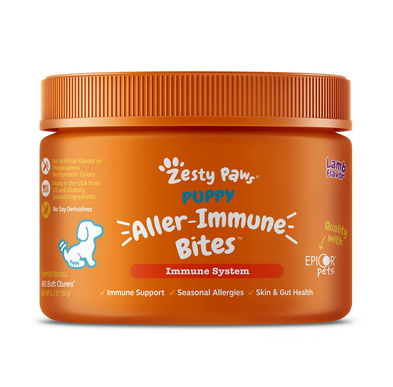 Zesty Paws Puppy Allergy & Immune Soft Chews + Pure Wild Alaskan Salmon Oil for Dogs & Cats - BeesActive Australia