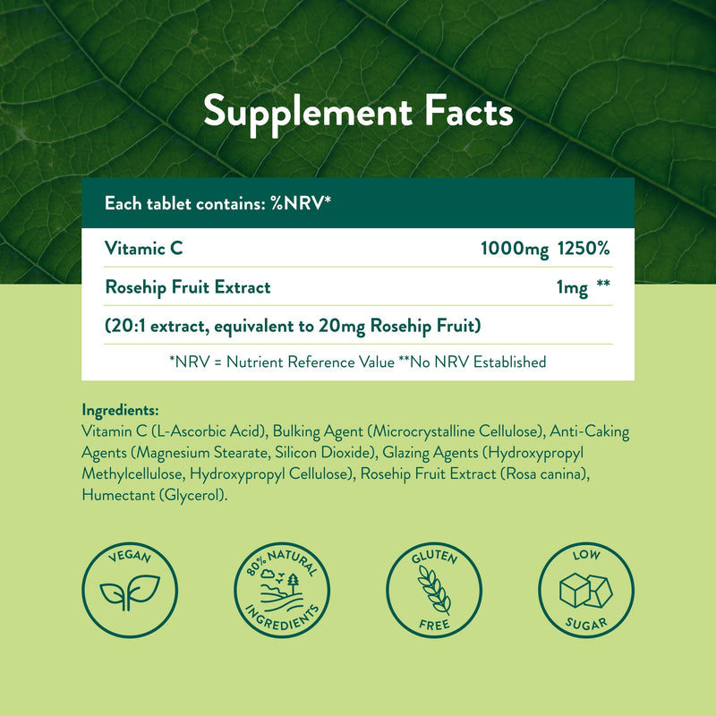 Holland & Barrett Vitamin C 1000mg - High Strength Vegan Ascorbic Acid - 120 Tablets (4 Months Supply) 120 Count (Pack of 1) - BeesActive Australia