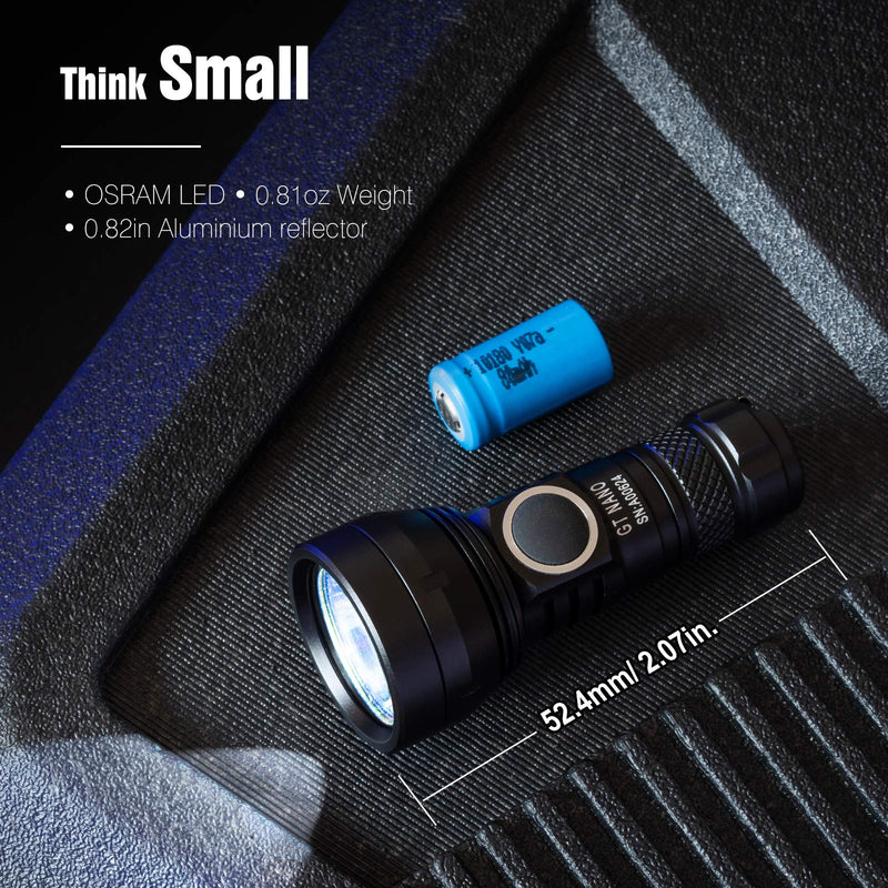 LUMINTOP GT Nano Keychain Flashlight 450 Lumens Mini Flashlight 300 Meters Beam Distance Compact Flashlight Powered by Single 10180 Li-ion Battery (Included) - BeesActive Australia