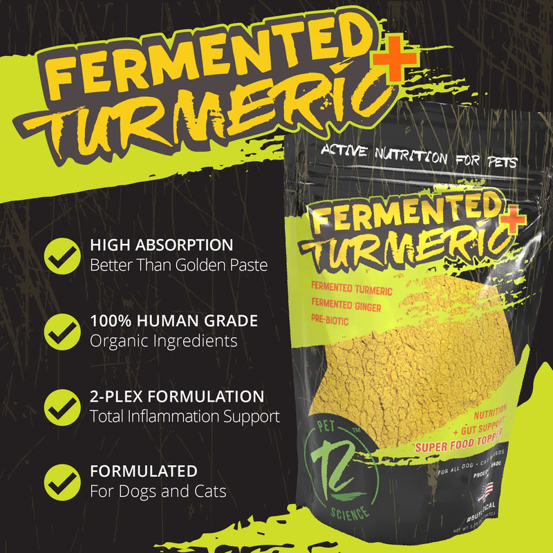 ROGUE PET SCIENCE Turmeric Plus for Dogs - Tasty Powdered Ginger & Fermented Turmeric Dog Food Topper - Supports Joint Inflammation, Allergies, Gut and Digestion - Helps Reduce Swelling(5.25 oz) - BeesActive Australia